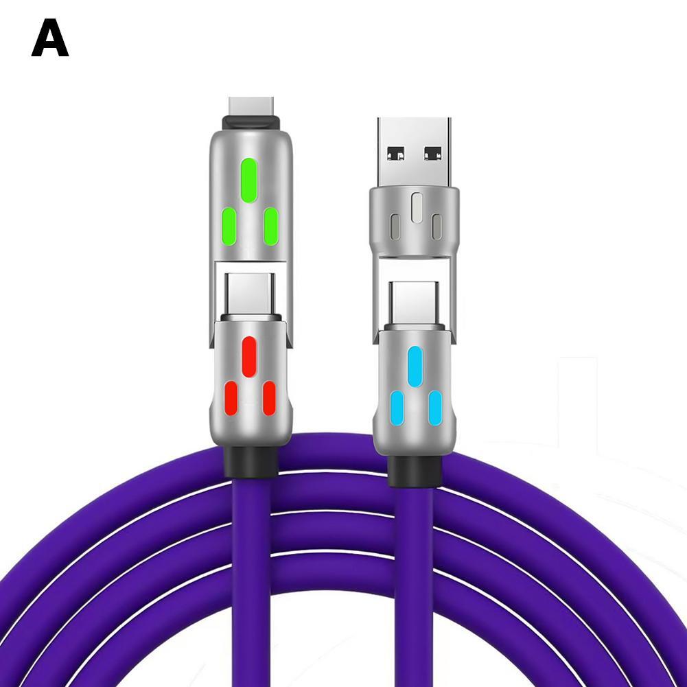 4-in-1 240W USB-C Cable, USB C Cable 1.2m, Multi USB Charging Data Cables HOT!