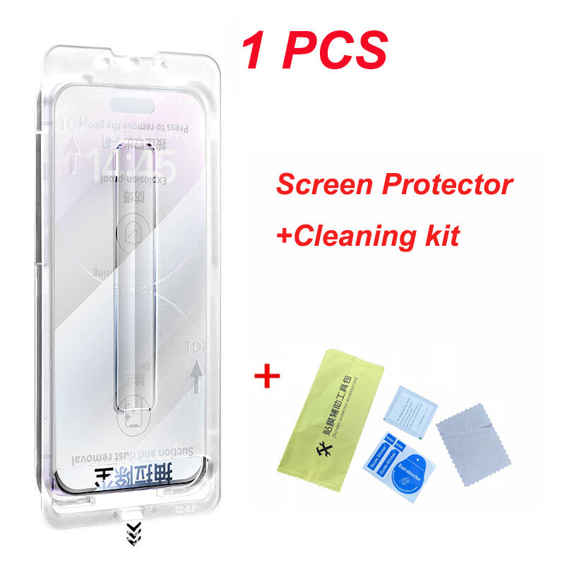 Glass Screen Protector for iPhone 16 15 14 Pro Max ,One-Click Installation-2024