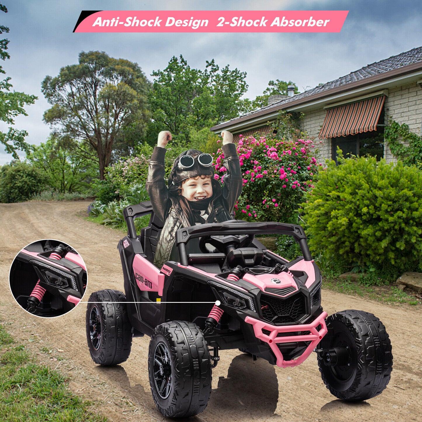 Can-Am Licensed 12V Ride on UTV Car for Kids Electric Fun Toys 4WD Off-Road Quad