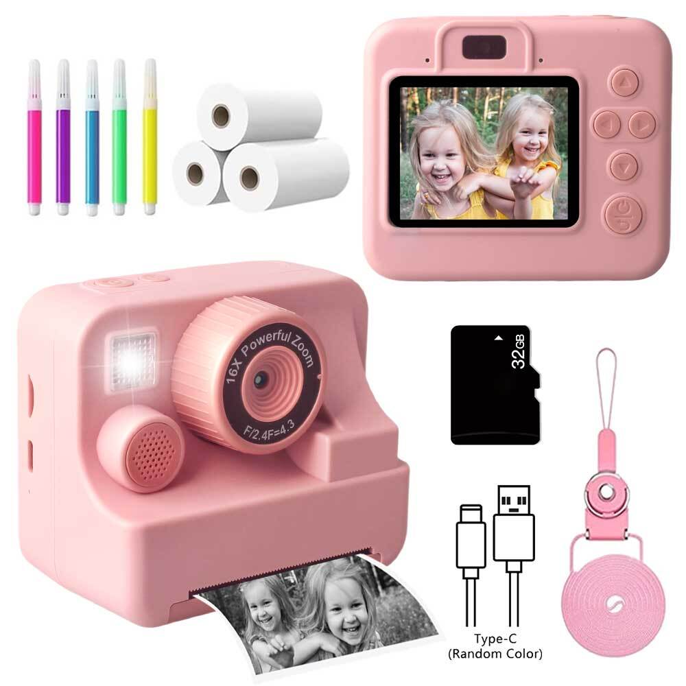 1080P Kids Camera Instant Print 32GB Instant Cameras That Print Photos Gifts  m