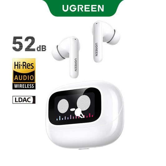 UGREEN ClipBuds Magic TWS Earbuds with LCD Touch Screen Case, 52 dB ANC, LDAC