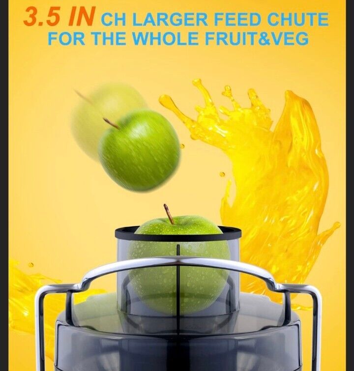 Juicer Machine, 600W Juicer with 3.5” Big Mouth for Whole Fruits and Veg, Juice