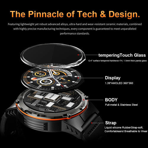 Smartwatch IP68 Outdoor Sport Watch Fitness Tracker Health Monitor BT Call