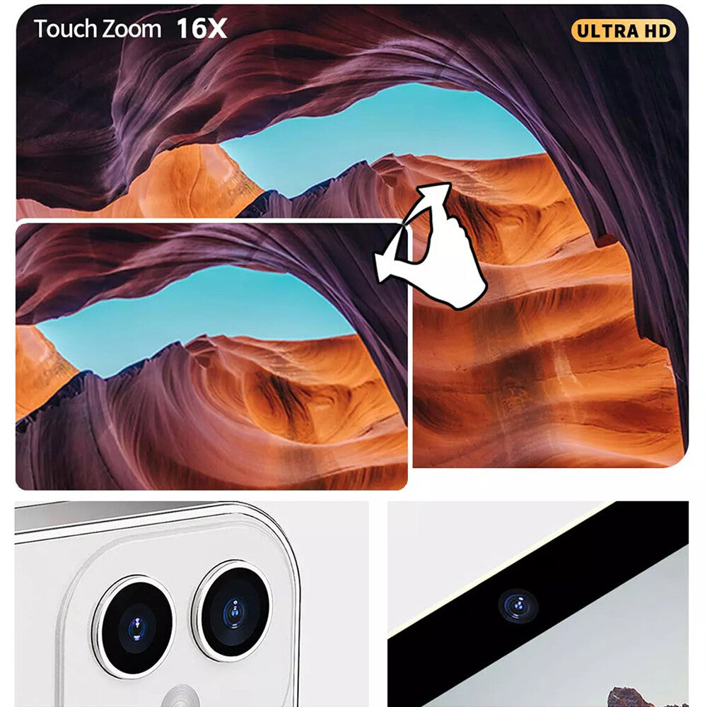 64MP 4K Digital Camera 16X 3 Lens Touch Screen Camera Music Player OTG 3600mAh