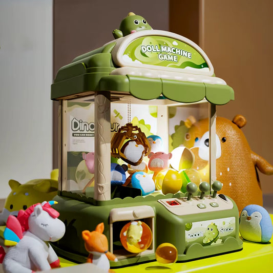 Kids Claw Machine Arcade Toy w/ Lights Music + Plush Toys Prize Grabber Game