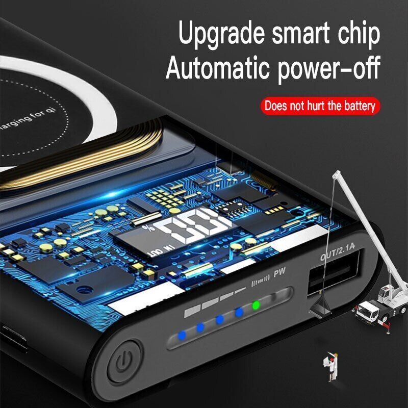 Power Bank 10000MAH Wireless Fast Charging USB Charger High Capacity External