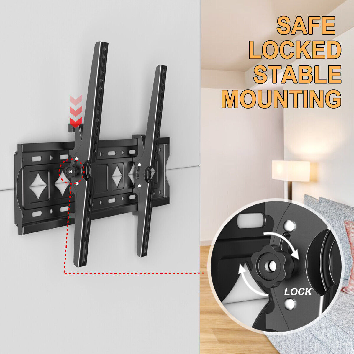 TV Wall Mount VESA Bracket Tilt for 32 42 43 46 47 50 52 55 60 65 70 75 inch New