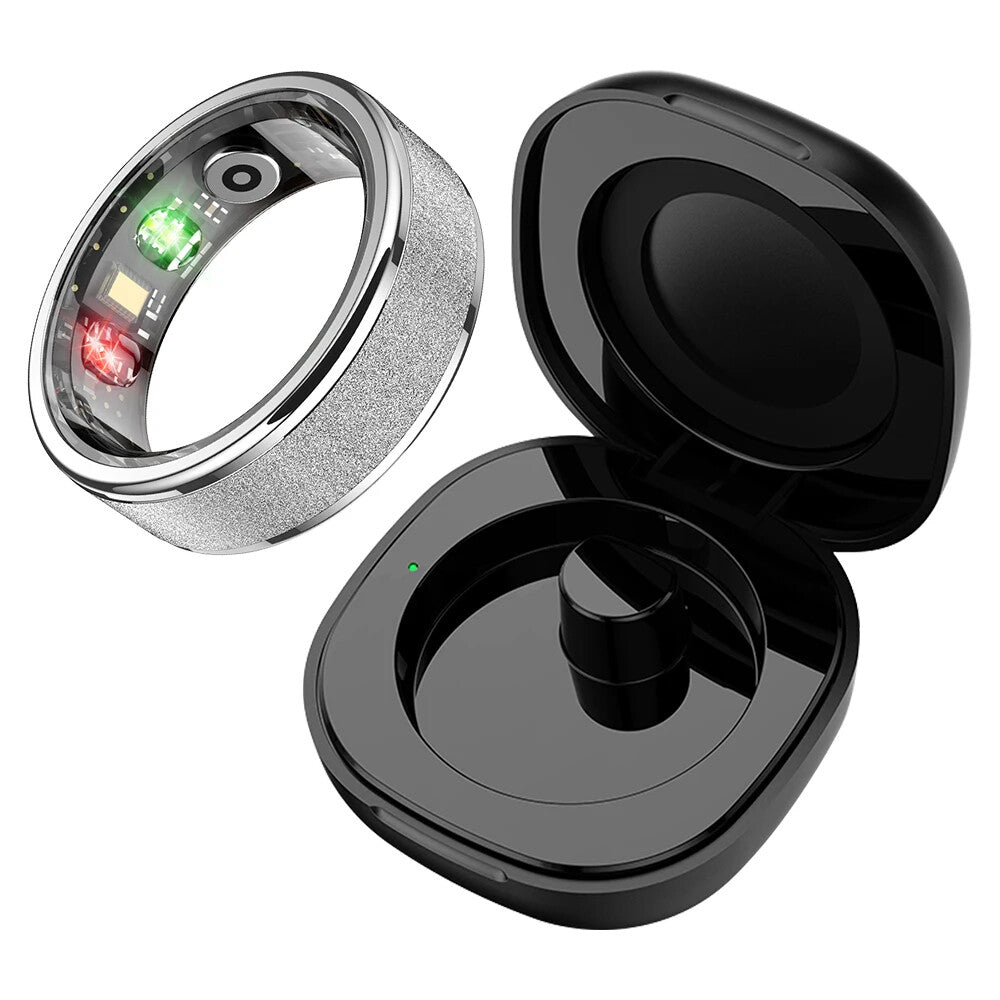 Smart Ring with Charging Case,Health Sleep Monitor, 5ATM Waterproof,Multi-sport