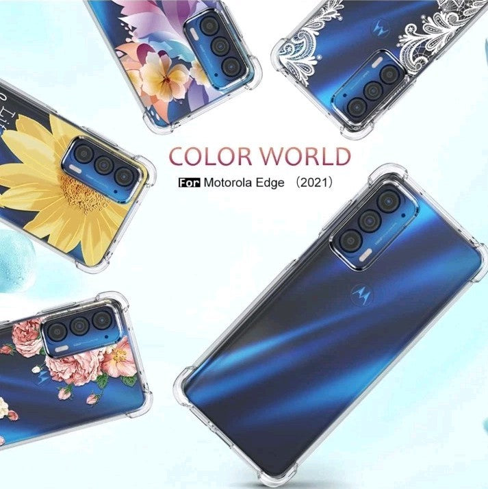 For Motorola Edge 2021 Case Phone Cover + Glass