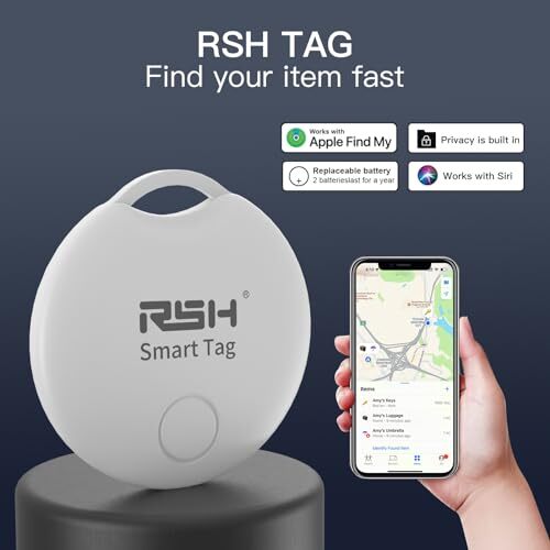 Key Finder Tracker Luggage Bluetooth Tracker Smart Tag Works with 4Black White
