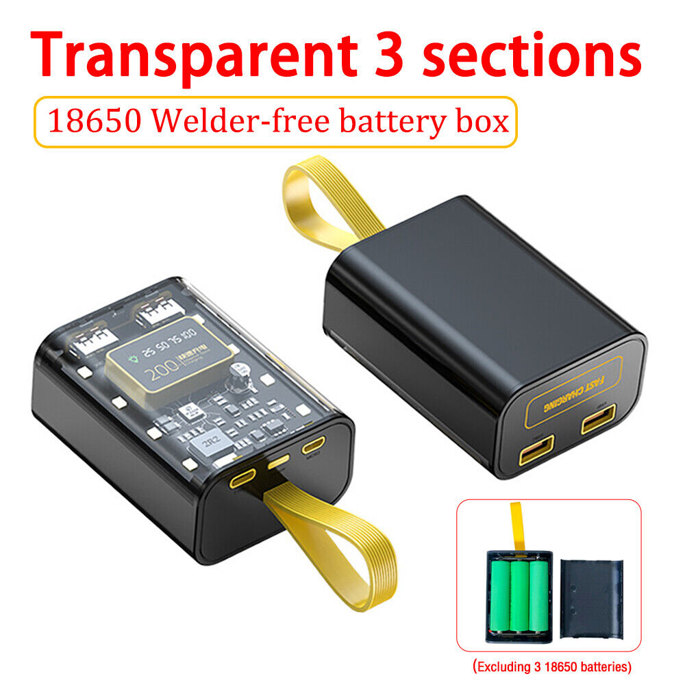 Dual USB Micro Type-C LED 10W Battery Charger DIY Power Bank Box Fast Charging