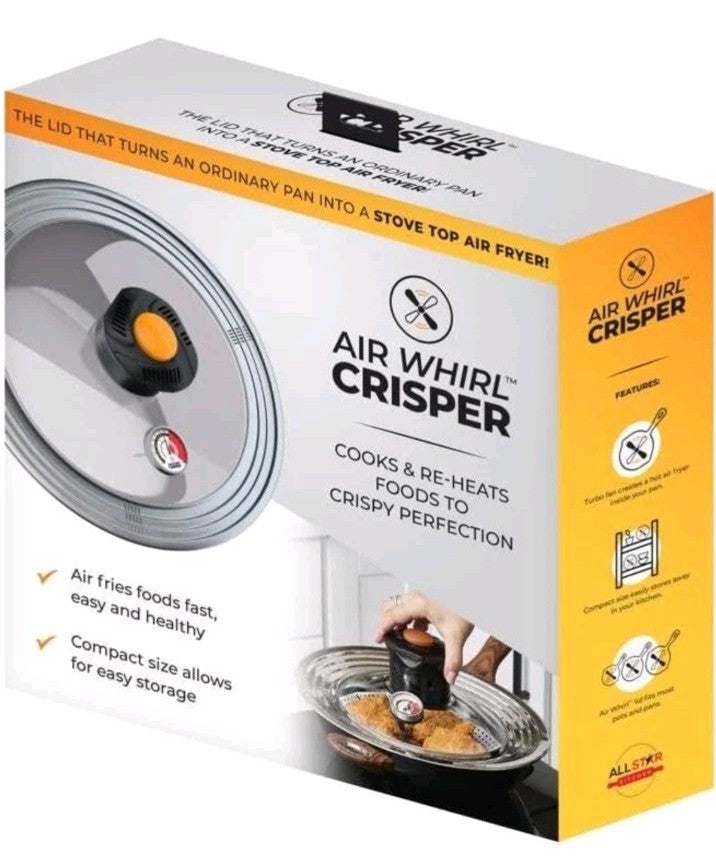 Air Whirl Crisper Air Fryer Lid for Pots & Pan - Fits 10 to 12 inch Pots NEW
