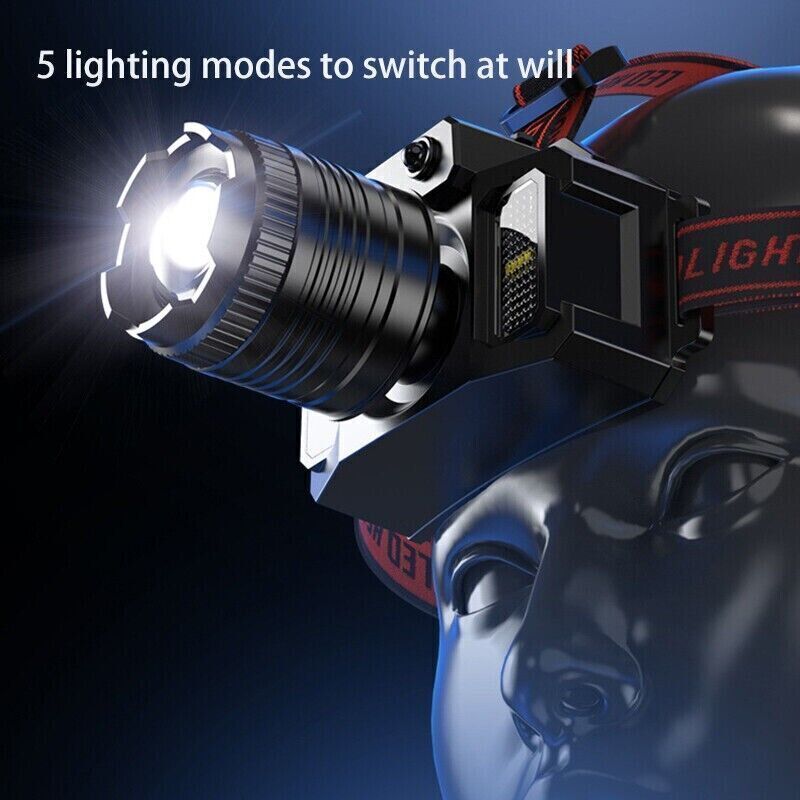 2 Pack USB Rechargeable LED Headlamp Headlight Head Light Waterproof Flashlight