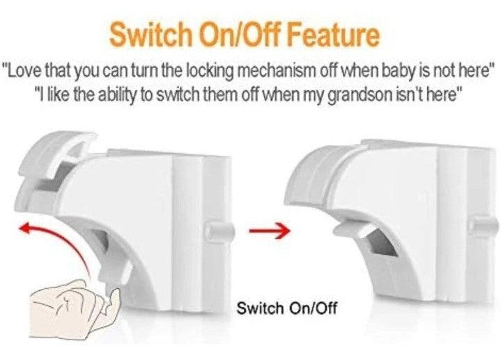 Child Safety Magnetic Cabinet Locks - vmaisi 4 Pack Adhesive Baby Proofing