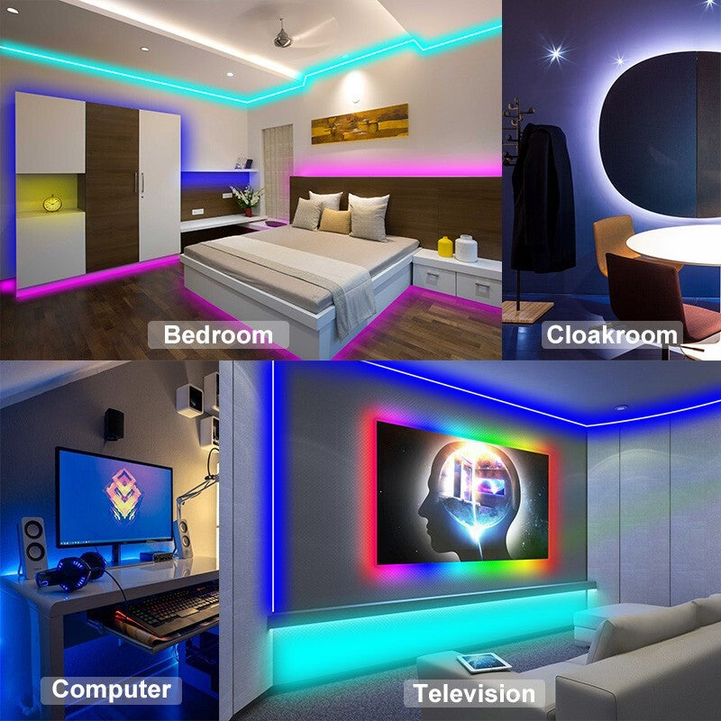 Usb Rechargable LED Strip Lights Led Motion Sensor 5050 RGB Colour Changing Lamp