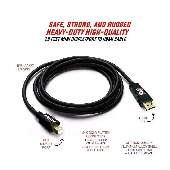 Mini Display Port DP Thunderbolt to HDMI Cable Adapter HD 4K for MacBook Surface