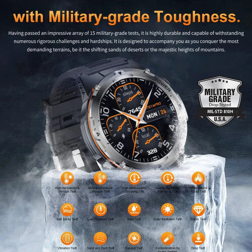 Smartwatch IP68 Outdoor Sport Watch Fitness Tracker Health Monitor BT Call