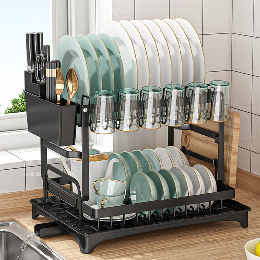 Dish Drying Rack, Multifunctional Dish Rack, Rustproof Kitchen Dish Drying Ra...