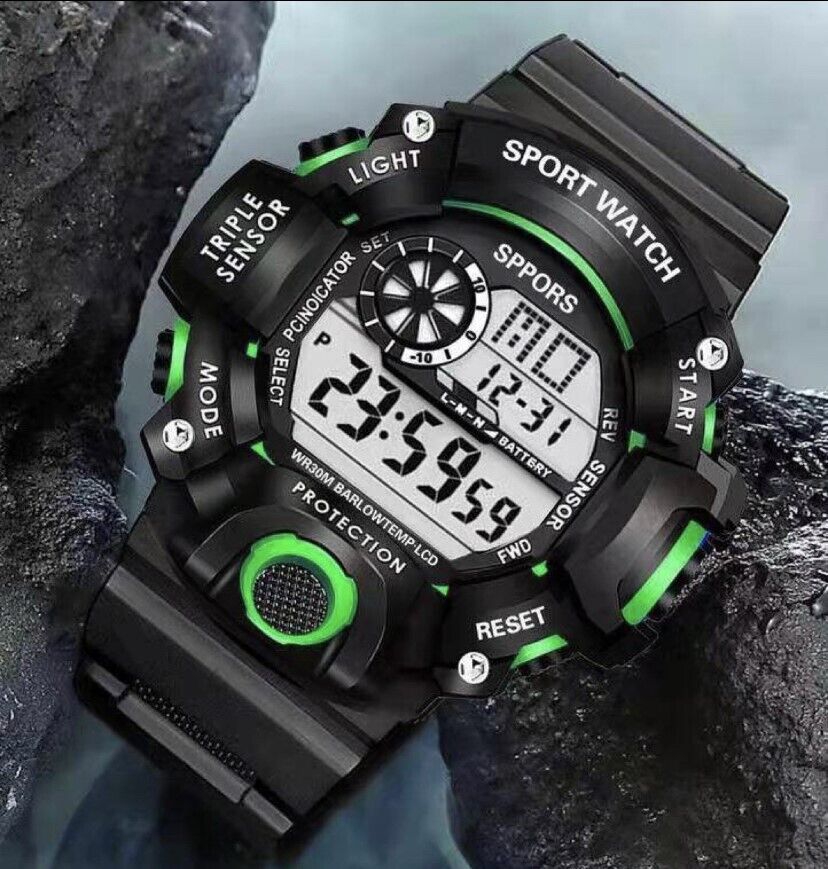 Men's Watches Military Army Sports Digital LED Shockproof Watch Alarm Stopwatch