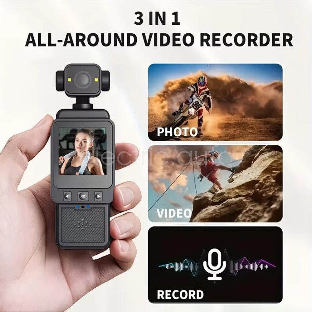 WiFi Camera with Screen 360° Rotatable Lens 1080P HD Photo Video Audio Recorder