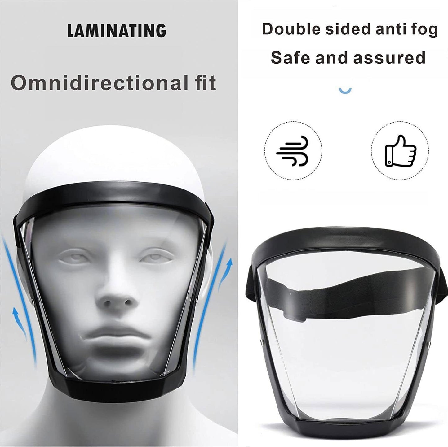 Anti-fog Shield Safety Full Face Super Protective Head Cover Transparent Mask