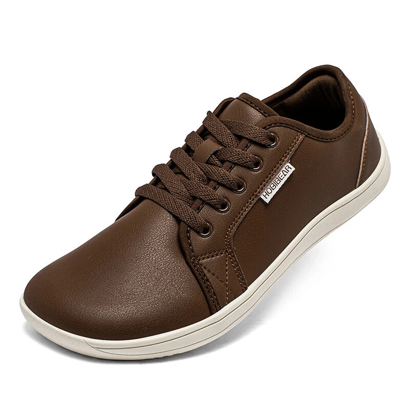 Minimalist Shoes Men Wide Toe Barefoot Shoes Leather Sneakers Lightweight Shoes