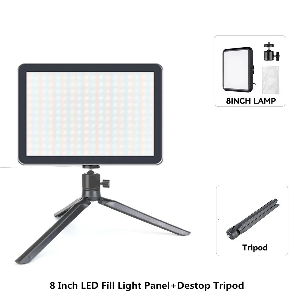 8/12 Inch LED Photography Video Light Panel Lighting Photo Studio Lamp Kit