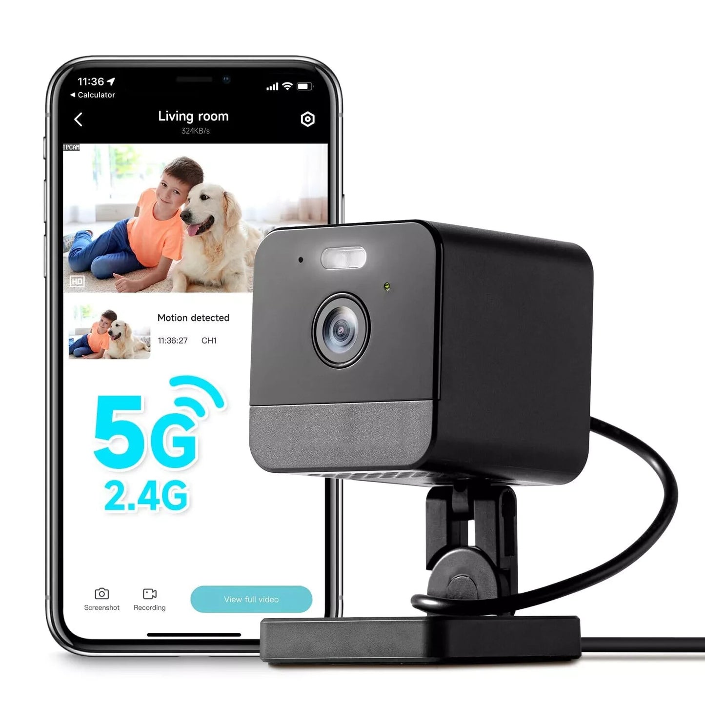 ORANZI 1080P 2.4g/5g Indoor Camera, Plug-in Cameras for Home Security w/Night...