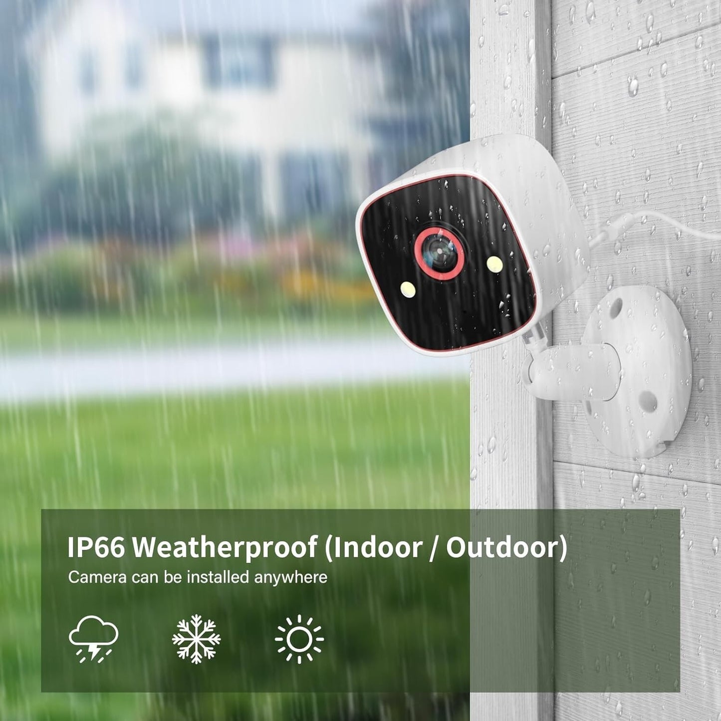 Smart Indoor/Outdoor 2K Security Camera - AI Detection, 2-Way Audio, Waterproof