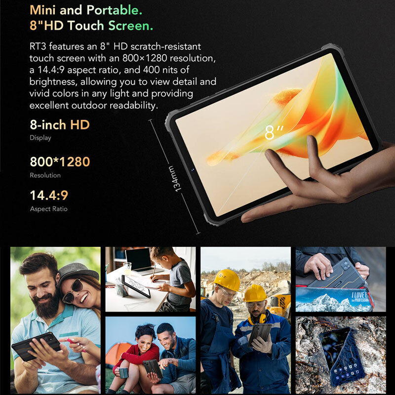 8" Oukitel RT3 4G LTE Rugged Tablet PC Phone Android Mobile Waterproof Unlocked