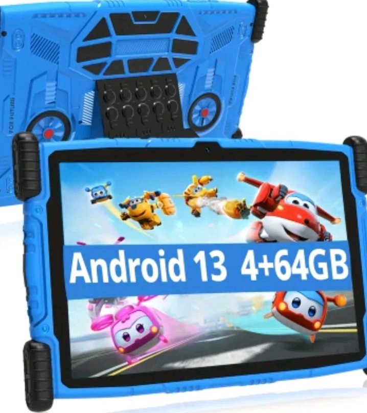 Kids Tablet, 10 Inch Tablet for Kids Android 13, 4GB+64GB/1 TB Expansion, Blue
