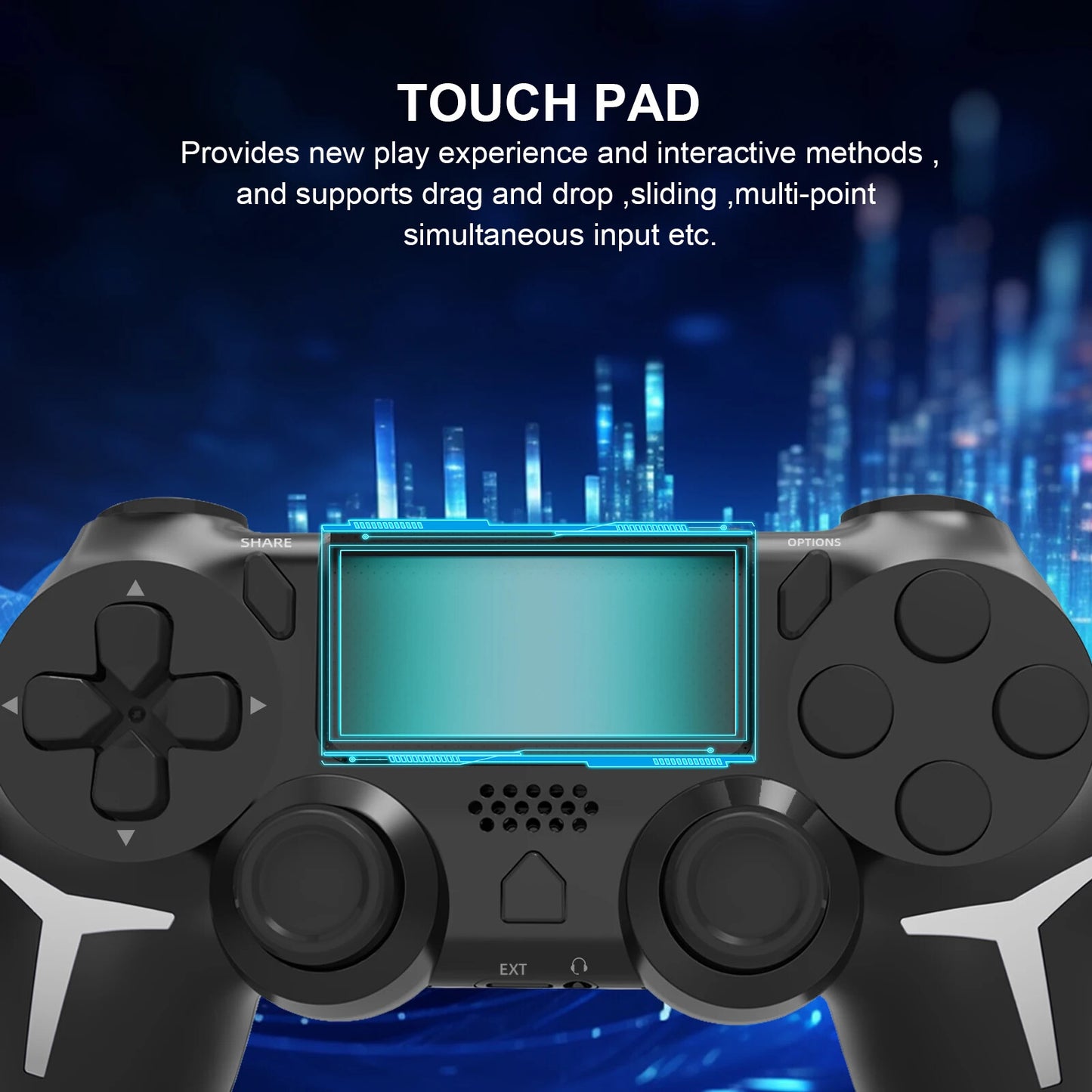 Wireless Gamepad Bluetooth Controller 6-Axis Gyroscope Dual  with Touch Pad