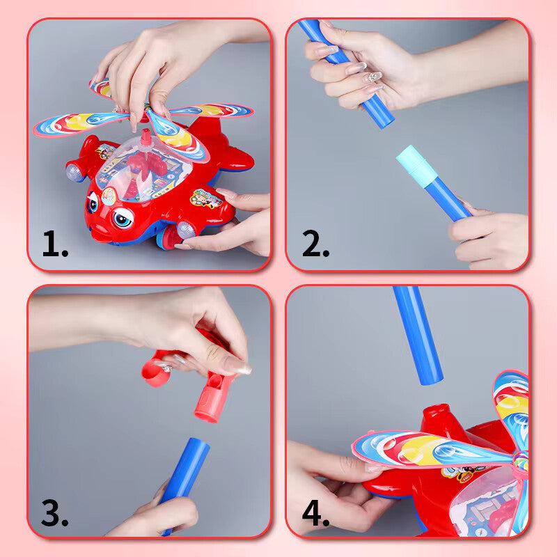 Baby Walker Toy | Hand Push Plane Car for Toddlers Push Along Walking for Kids