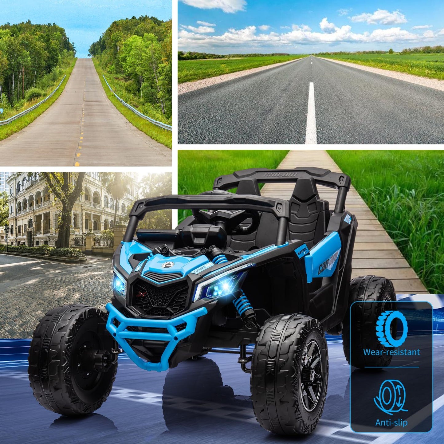 Can-Am Licensed 12V Ride on UTV Car for Kids Electric Fun Toys 4WD Off-Road Quad
