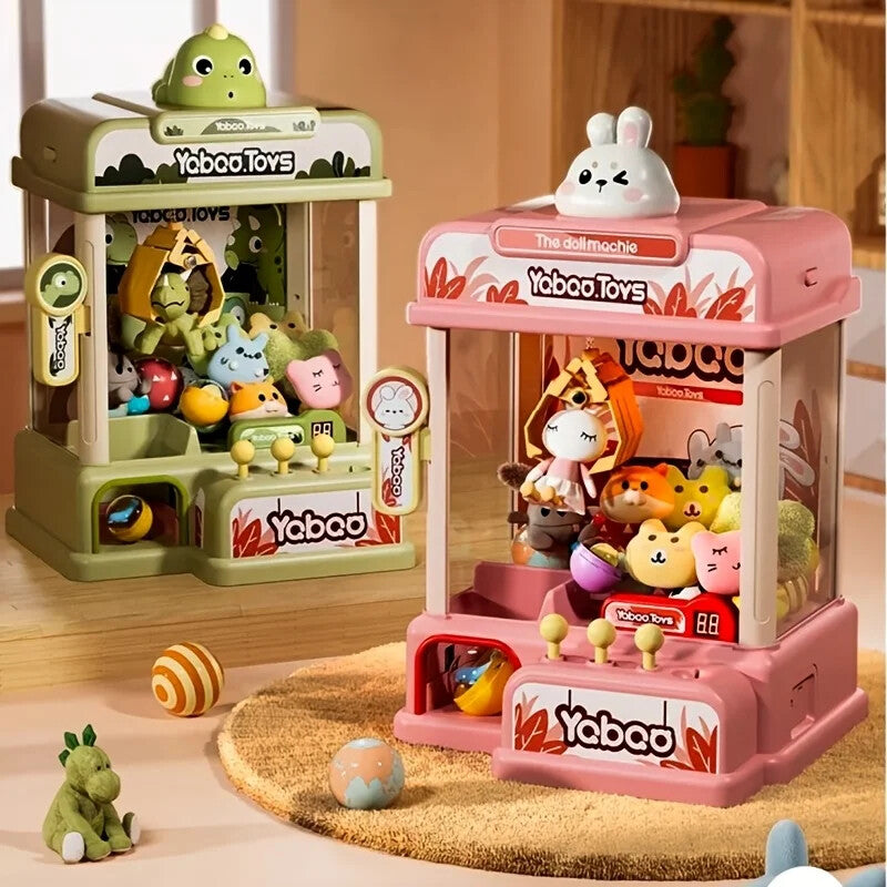 Kids Claw Machine Arcade Toy w/ Lights Music + Plush Toys Prize Grabber Game