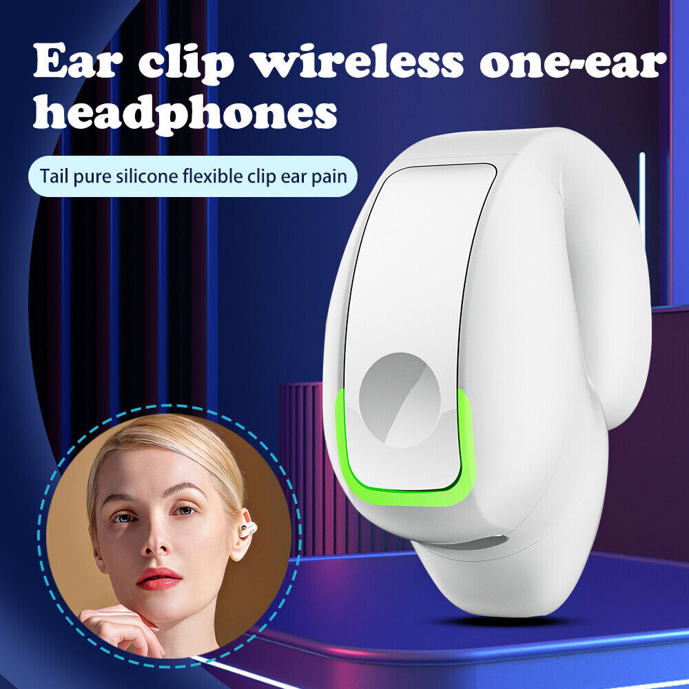 Bluetooth 5.3 Wireless Earbuds Ear Clip Bone Conduction Headphones Headset 2 Pcs