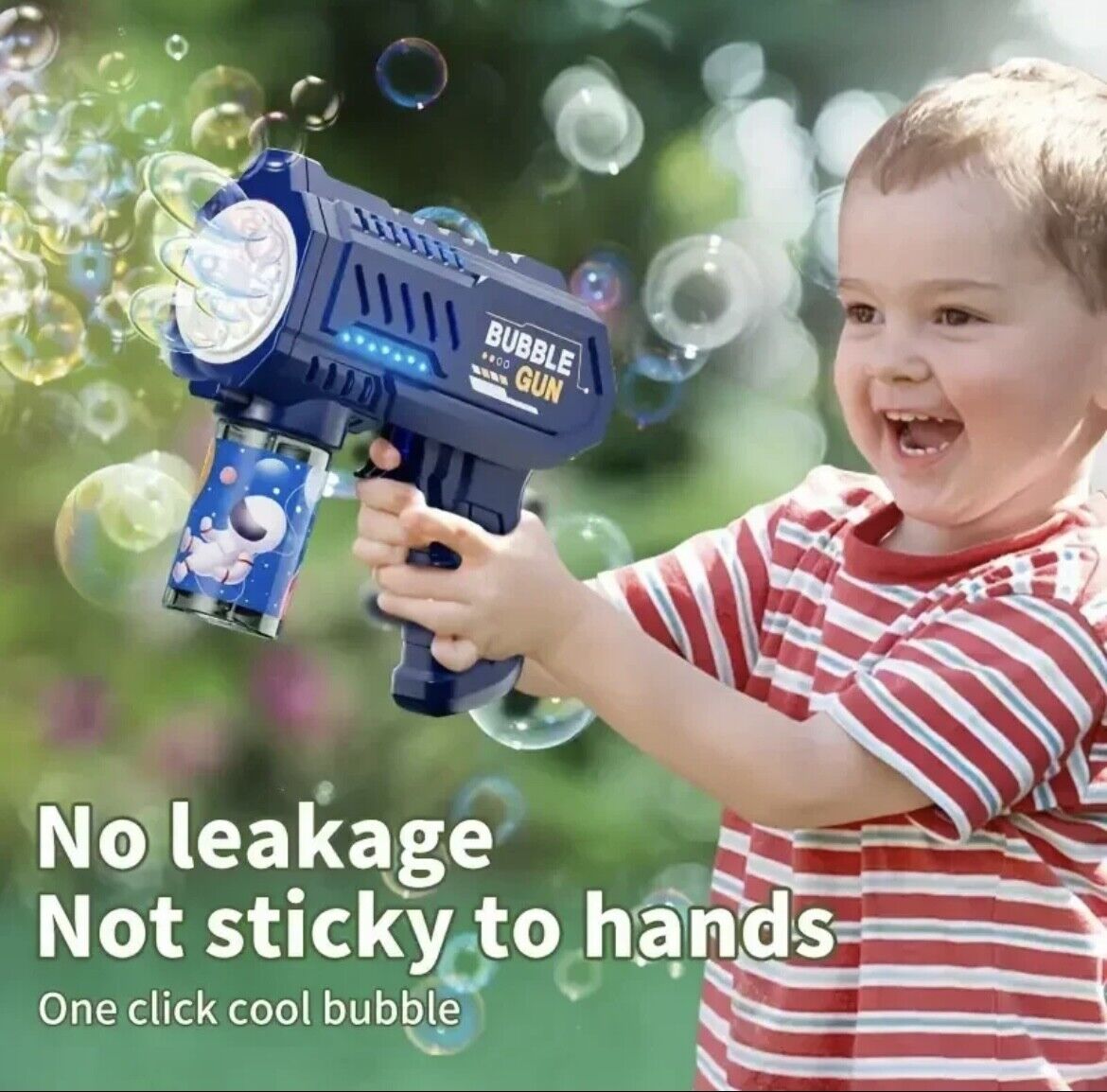Kids Astronaut Electric Bubble Machine Bubble Gun Toy Auto Light Bubble Gun Toy