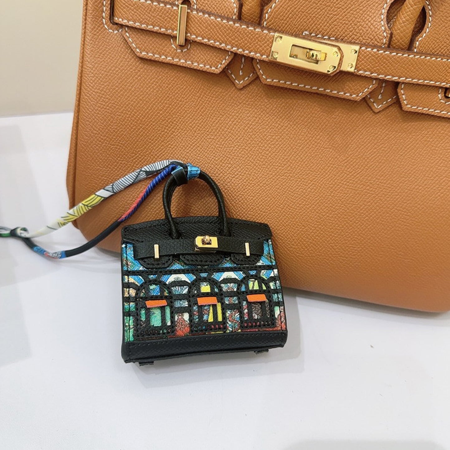 Mini Keychain Wallet Cute Leather Lipstick Bag Ladies Car Bag Charm for AirPods