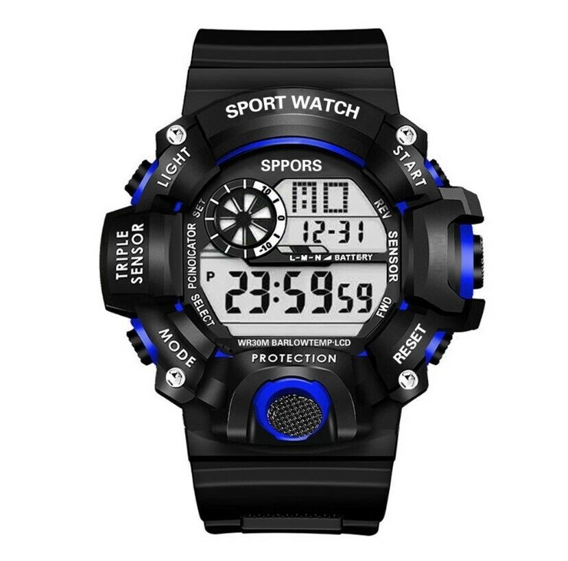 Men's Watches Military Army Sports Digital LED Shockproof Watch Alarm Stopwatch