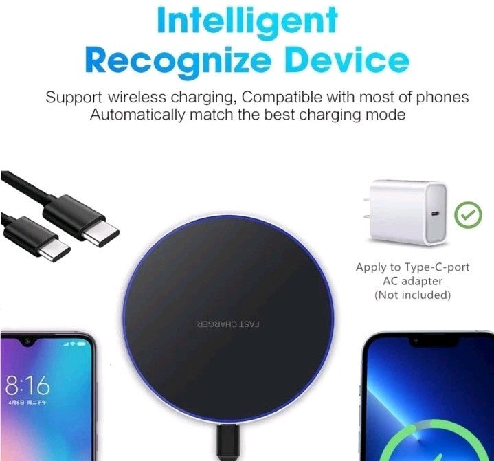 Fast Wireless Charger Charging Pad For lPhone 11 12 13 14 15 Samsung