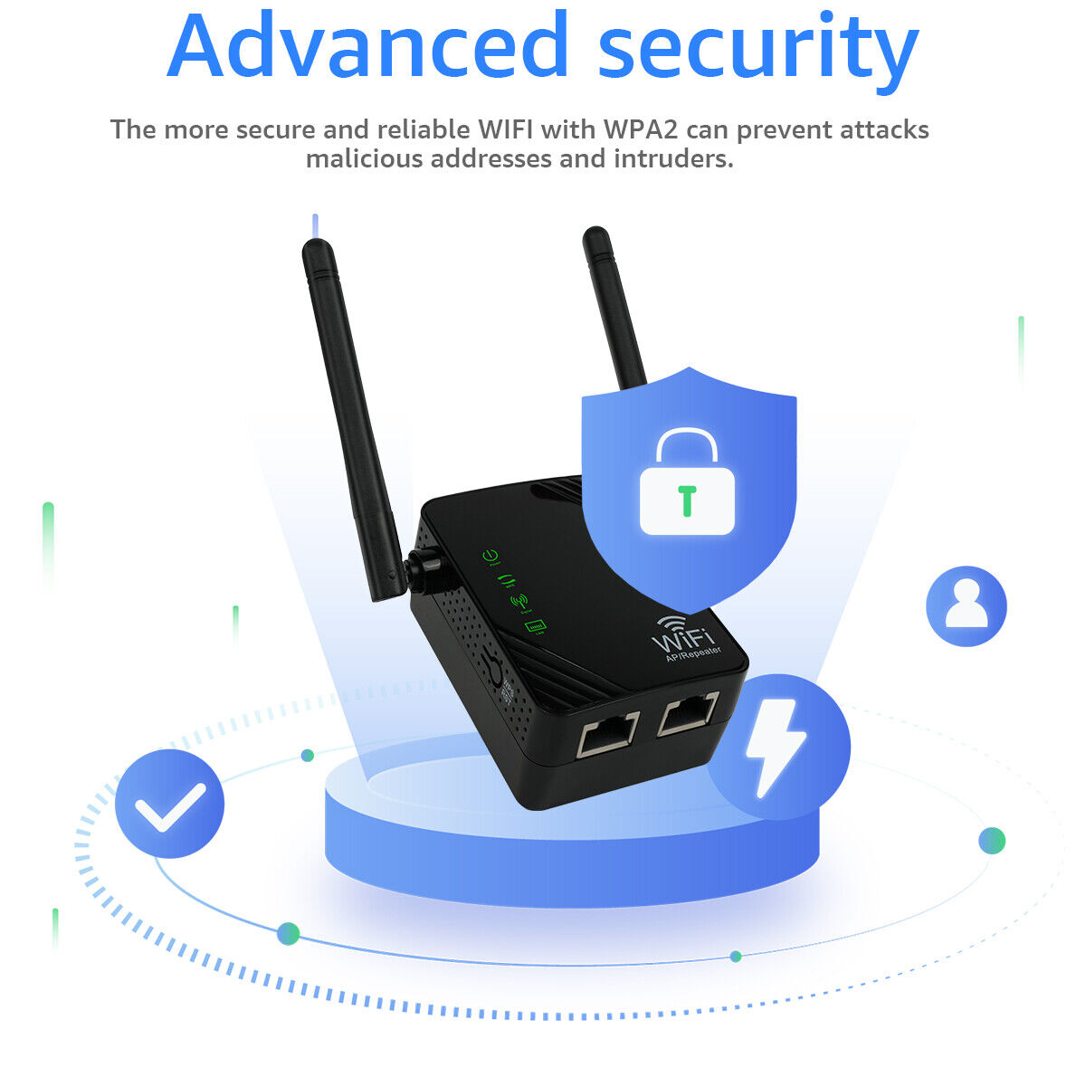 Upgraded WiFi Range Extender 300Mbps Internet Booster Wireless Signal Repeater