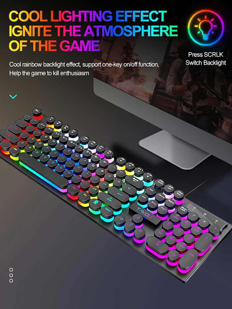 Shadow Mechanical Feeling, Keyboard, Desktop Computer Lluminated Wired Keyboard