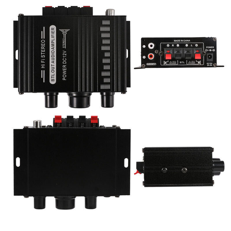 12V Car Household Stereo Mini Hi-Fi Amplifier 2 Channel Audio Power Amp 400W NEW