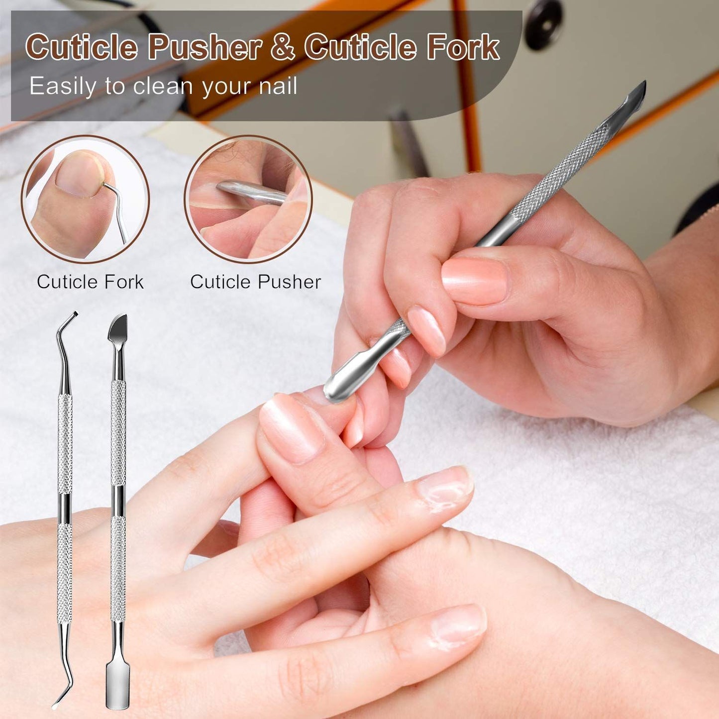 Pedicure Kit Set 23 in 1 Stainless Steel Foot Rasp Peel Callus Dead Skin Remover