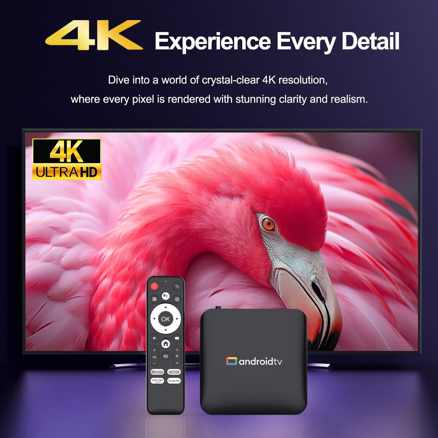 H96 MAX S905L3 Androidtv 14.0 AI TV Box 4K UHD 2.4G/5G WiFi BT4.0 Media Player