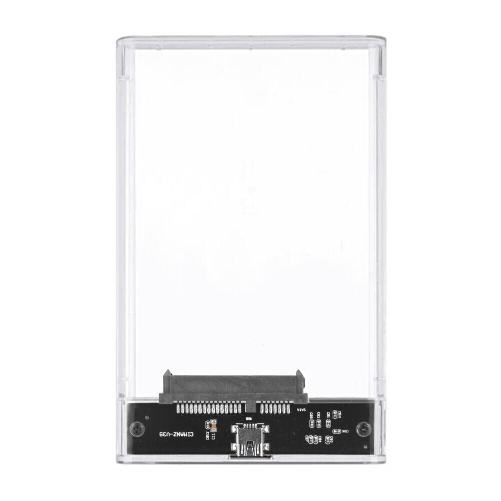 Drive Hard 3.0 Case 2.5" SSD External Clear HDD Enclosure Laptop SATA Tool-Free