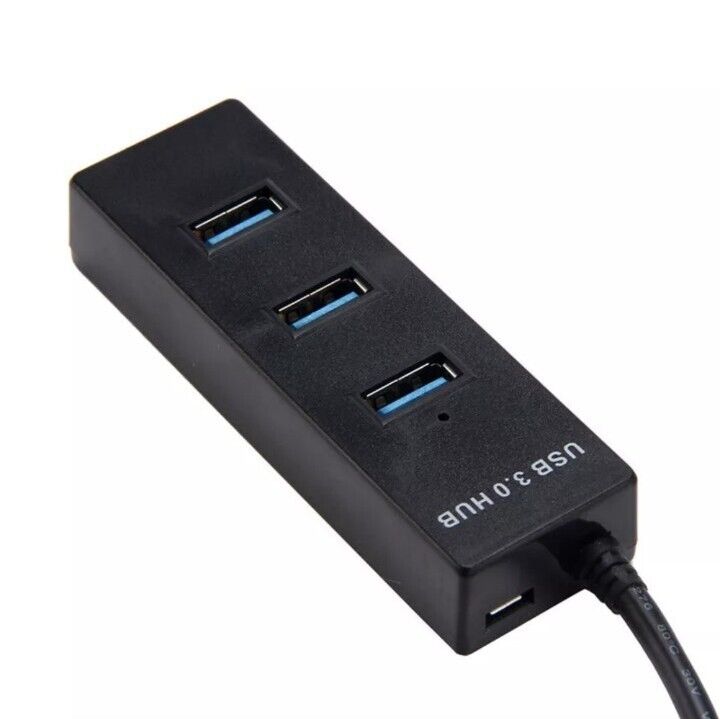 4-Port USB 3.0 Hub Splitter Multi Adapter High Speed For PC Mac Desktop Laptop