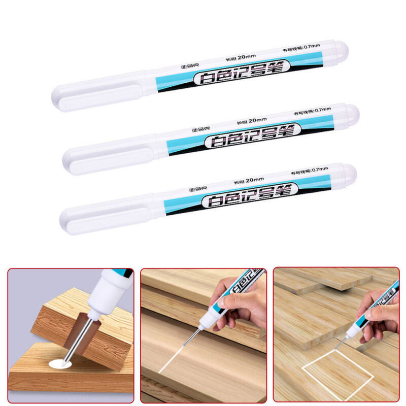 3pcs Oily White Marker Pen Graffiti Pen Permanent Tire Glass Painting Pen 0.7mm