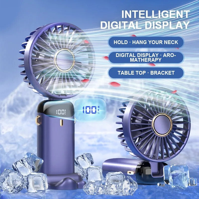 Portable Handheld Personal MINI face Fan 5Speeds Rechargeable Folding For Travel