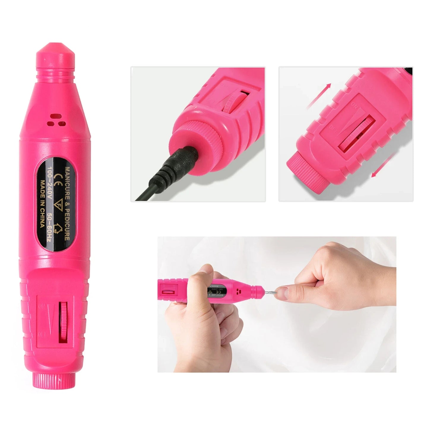 Nail Sander Manicure Pedicure Electric Portable Drill USB Kit